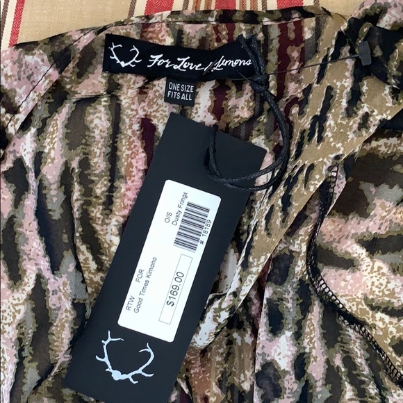 NWT For Love & Lemons Printed Open Front Kimono - Picture 2 of 6